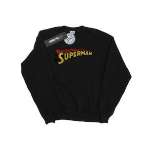 DC Comics Mens Superman Telescopic Crackle Logo Sweatshirt / Black